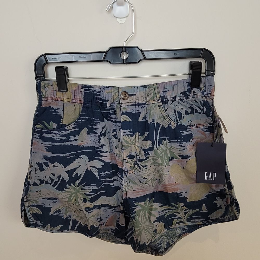 Gap Hawaiian Beach Shorts Blue Size 2  NWT
